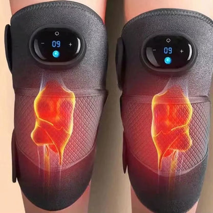 Heated and Vibrating Knee Massage Pad, Intelligent Button, Adjustable Multi-Level, LED Display