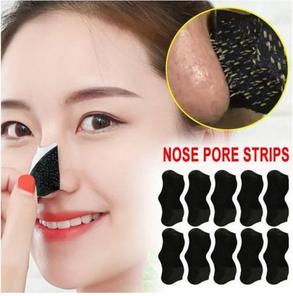 10Pcs Bamboo Charcoal Tearing Nasal Mask Paste Can Quickly Remove Blackheads and Comedones and Restore a Refreshing Nose