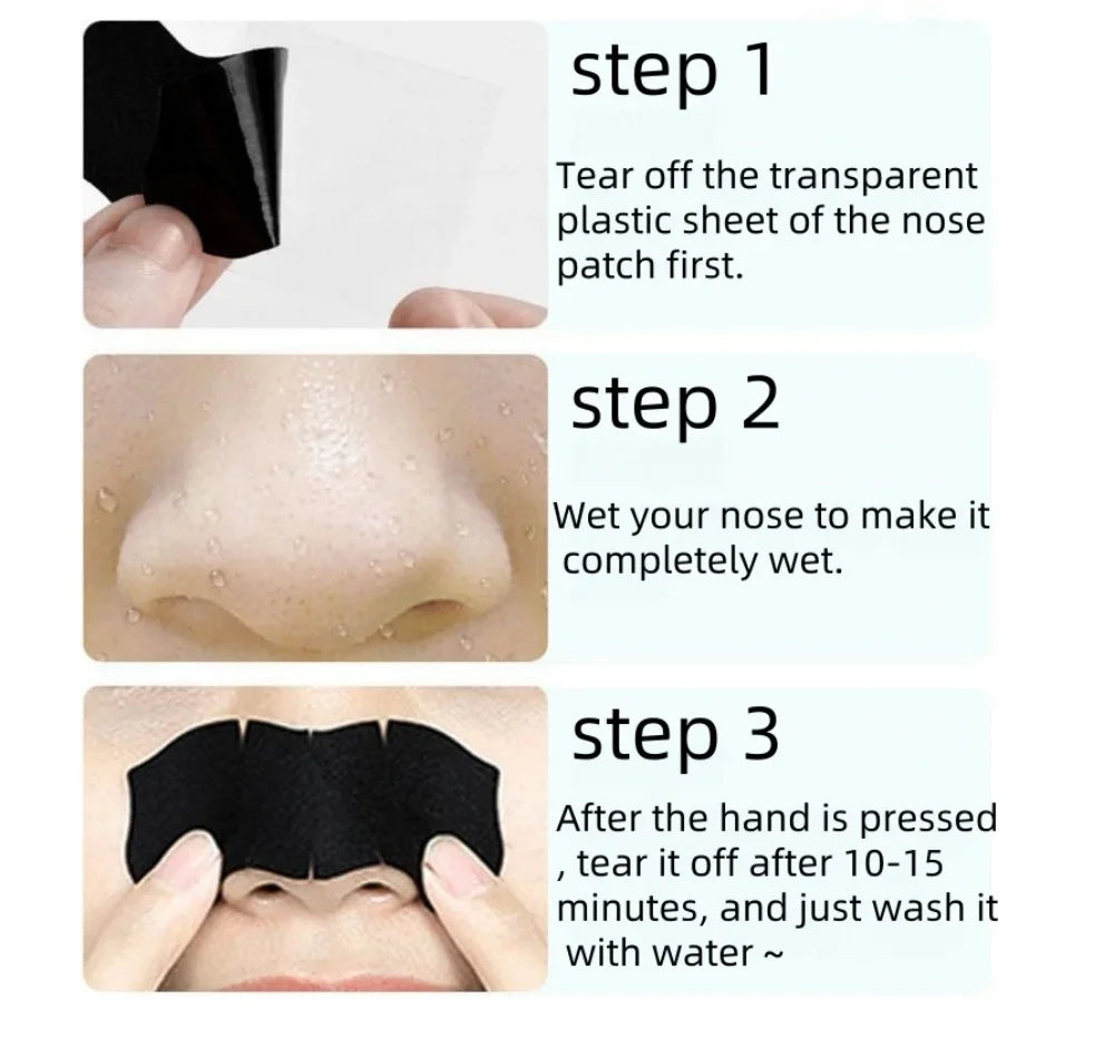 10Pcs Bamboo Charcoal Tearing Nasal Mask Paste Can Quickly Remove Blackheads and Comedones and Restore a Refreshing Nose