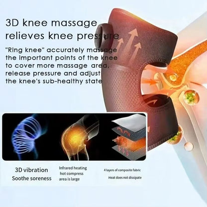 Heated and Vibrating Knee Massage Pad, Intelligent Button, Adjustable Multi-Level, LED Display